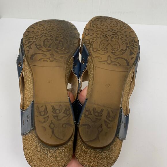 L'Artiste By Spring Step Jadora Leather Wedge Sandals Boho Artsy Size 10.5-11 - Picture 12 of 12